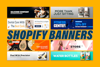design statics shopify banner design and social media post