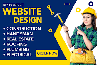 design construction, handyman, plumbing, realtor business website