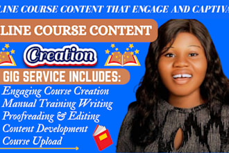 do online course training manual  content creation  course upload, proofreading