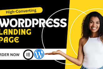 build wordpress, elementor, systeme io, funnelish landing page design