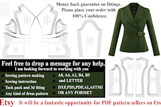 be custom PDF digital sewing pattern maker and grading