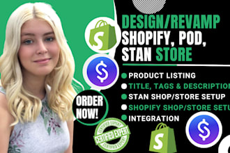 rebrand shopify website, shopify pod store, stan store design, stan shop expert