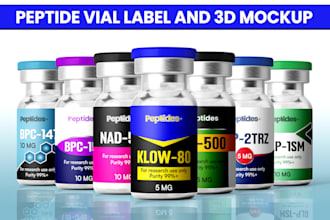 do product label design, vial label design, peptide vial label
