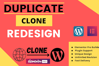 clone copy redesign duplicate wordpress website using elementor pro