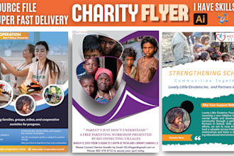 design charity, postcards, door hanger fundraising, nonprofit flyers or brochure