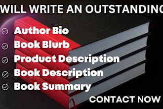 write an outstanding author bio, book blurb, book or product description