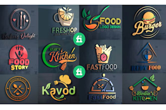 design for a bakery, food truck, restaurant, drink, or catering business logo
