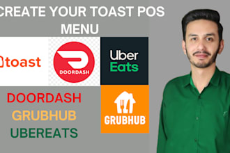 create your toast doordash grubhub ubereats menu
