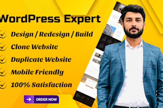 create wordpress website for your business or blog, website development
