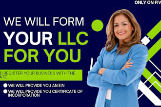 create a usa llc or s corp for you and get you an ein