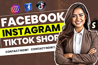 set up tiktok shop facebook shop instagram shop tiktok shopify dropshipping ads