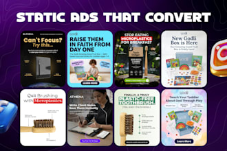 design high converting static ad creatives for meta