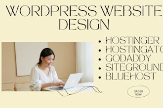 develop wordpress website on bluehost, hostinger, godaddy, siteground