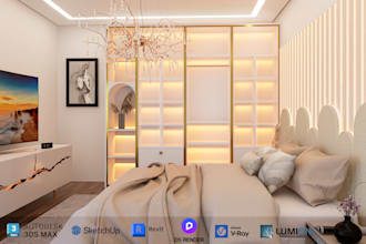create realistic 3d rendering and interior design