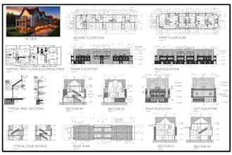 draw architectural floor plans and elevations in autocad, architect, draftsman