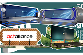 create and render 3d stages, booth, stand, kiosk, stall