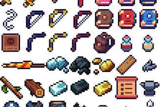 create 16x16 inventory item sprites for your game