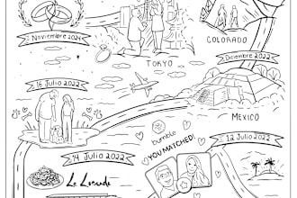 create an illustrated map of your relationship, event, etc
