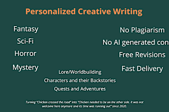 write characters, backstory, or lore for your game, or novel