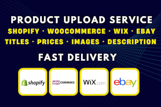 upload or list your products on ebay, shopify, woocommerce and wix