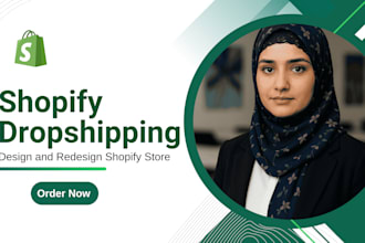 design homepage, product page of your shopify dropshipping website