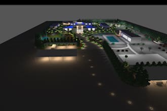 do lighting designs on dialux evo for indoor, landscape and facade projects