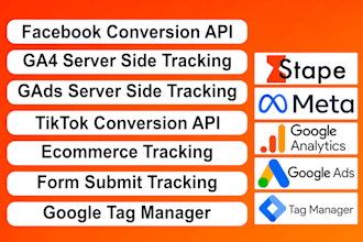 setup meta conversion API with stape, ga4, google ads server side tracking, gtm