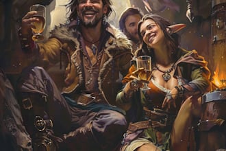 create your dnd group party illustration