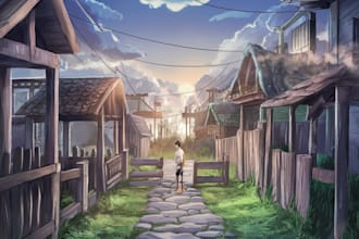 do anime background and environment art