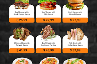 make resturants menu cards for your brand