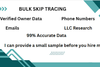 do bulk real estate skip tracing for property owners