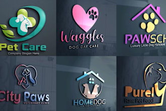 design pet shop, veterinary clinic or animal shelter logo