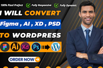 convert figma to wordpress, PSD  to wordpress , website design
