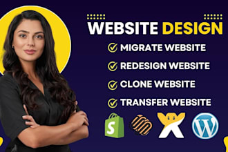 redesign, clone, migrate wix squarespace webflow shopify to wordpress website