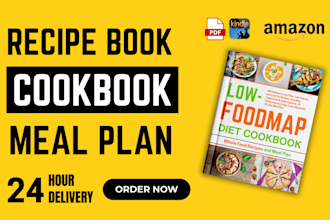design, and write recipes for cookbook recipe book and meal plan