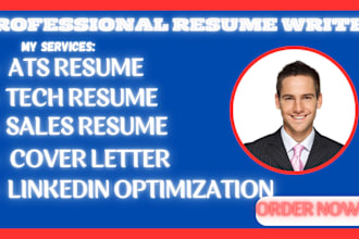 write you a professional sales IT resume, cover letter, linkedin