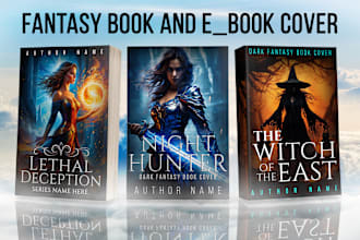 create epic fantasy book or ebook cover design
