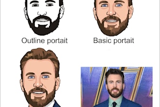 draw your minimalist vector art portrait