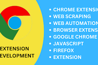 create chrome extension, firefox, browser extension, web scraping, automation