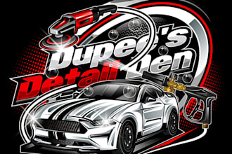 create car wash auto detailing automotive logo and any graphics