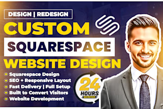 build or redesign a responsive custom squarespace website with full development