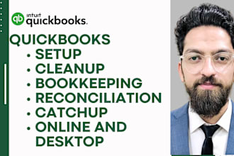 handle quickbooks online setup, cleanup, and bookkeeping