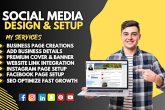 create facebook business page, instagram, youtube, social media accounts
