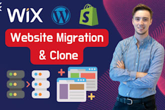 migrate website of wix worpress to shopify clone any website to wordpress