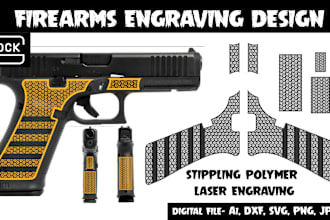 custom laser engraving stippling pattern template for firearms