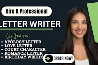 write apology letter, love, heartfelt, court character letter, gratitude letter