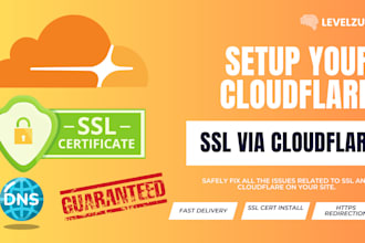set up cloudflare firewall, CDN, SSL, and fix any existing problem