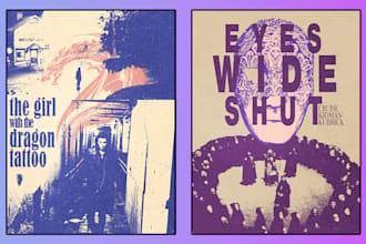 design retro movie posters, film posters, and album covers