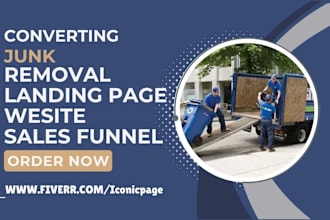 design junk removal website cleaning website janitorial website sales funnel