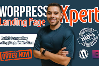 build modern wordpress landing page with elementor pro, wordpress website design